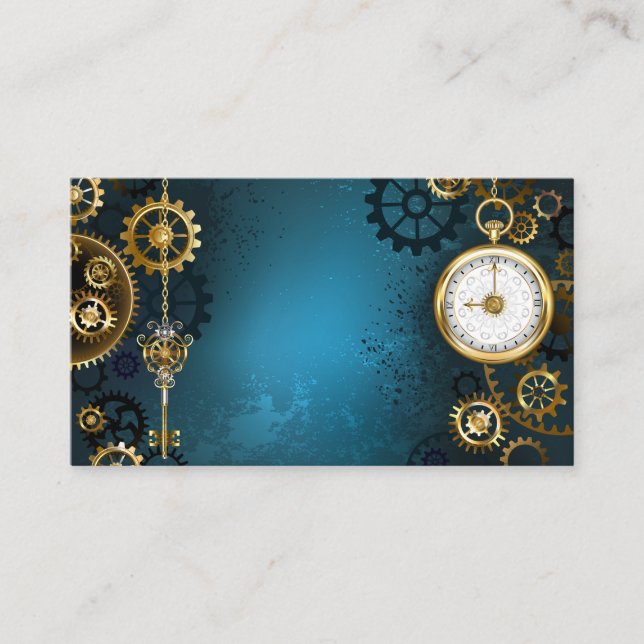 Steampun turcoise Background med Gears (Framsida)