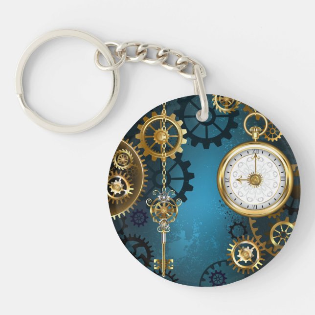 Steampun turcoise Background med Gears (Framsidan)