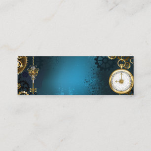 Steampun turcoise Background med Gears Mini Visitkort
