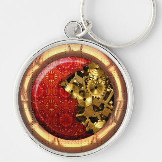 Steampunk 12 Keychains alternativ Rund Silverfärgad Nyckelring