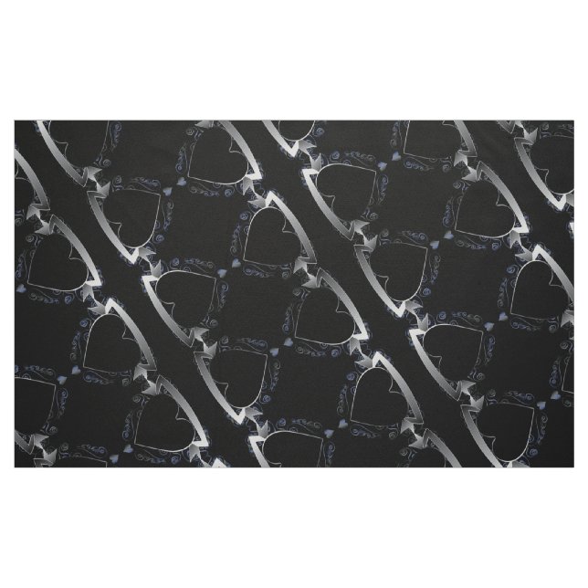 Steampunk 3D Black Heart Series Tyg (Fat Quarter)