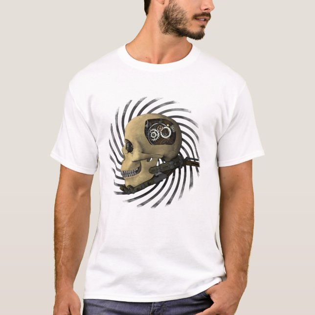 Steampunk A.I. Skull T Shirt (Framsida)