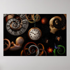 Steampunk - Abstrakt - Början och slut Poster