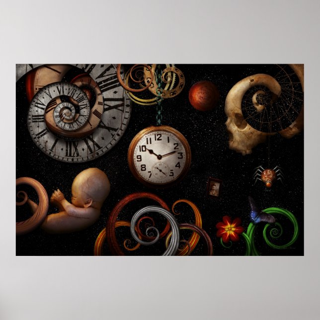 Steampunk - Abstrakt - Början och slut Poster (Framsidan)