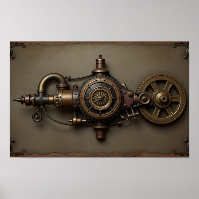 Steampunk Abstrakt Poster (Framsidan)