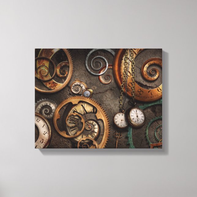 Steampunk - Abstrakt - Tiden är komplicerad Canvastryck (Framsida)