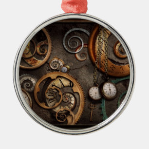 Steampunk - Abstrakt - Tiden är komplicerad Julgransprydnad Metall