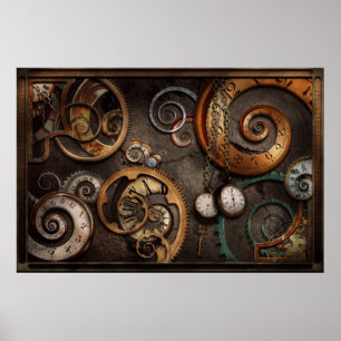 Steampunk - abstrakt - Time försvåras Poster