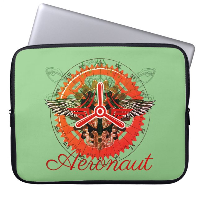 Steampunk Aeronaut, Himmelsmechanik Laptop Fodral (Framsidan)