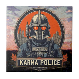 Steampunk Aesthetic - Retro Sci-Fi Karma Police Kakelplatta