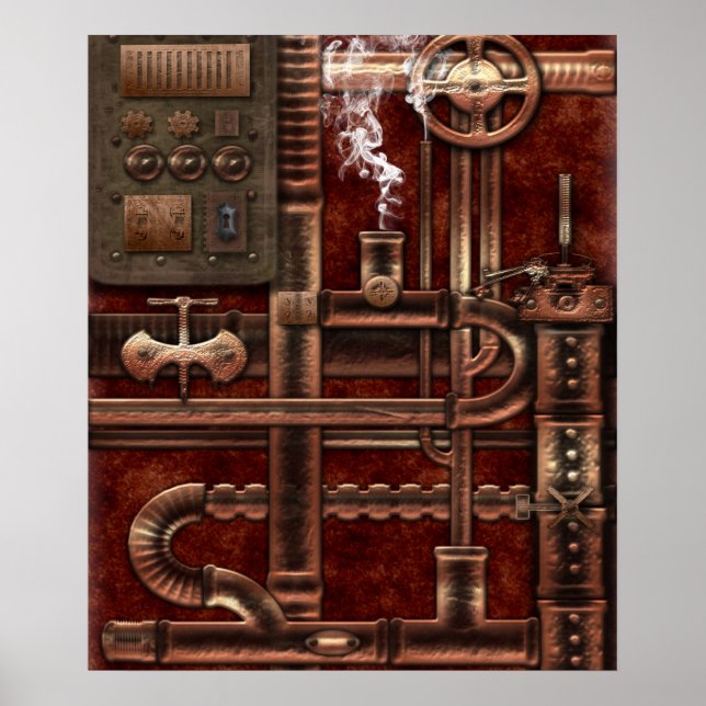 Steampunk-affisch Poster (Framsidan)