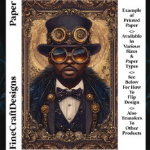 Steampunk Afroamerikansk Man CM6 Scrapbookpapper