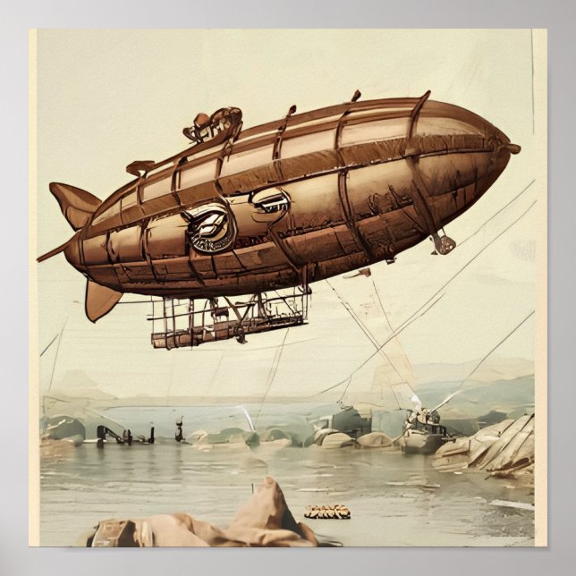 Steampunk Airship 1 Poster (Framsidan)