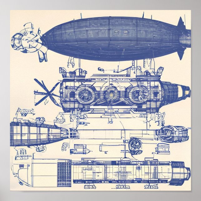 Steampunk Airship 4 Poster (Framsidan)