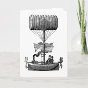 Steampunk Airship Card Kort