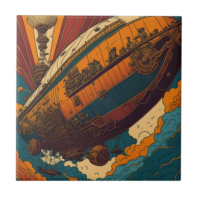 SteamPunk Airship Kakelplatta (Framsidan)