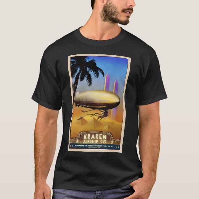 Steampunk Airship Pharaoh's Glory T Shirt (Framsida)