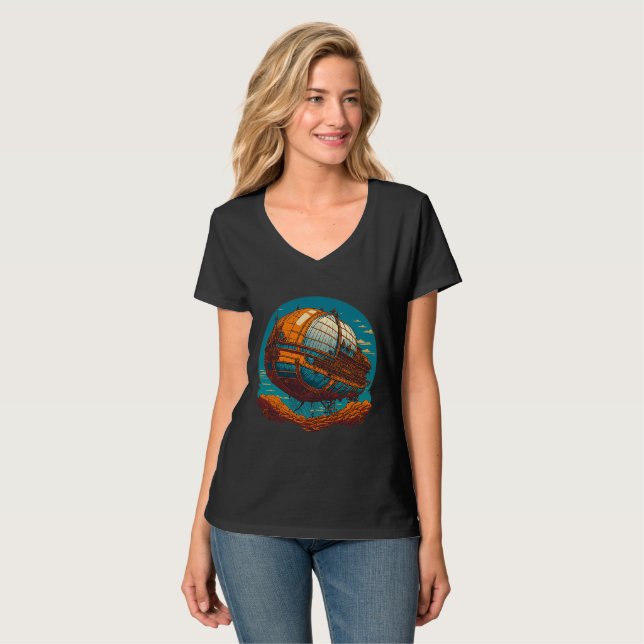 SteamPunk Airship T Shirt (Hel framsida)