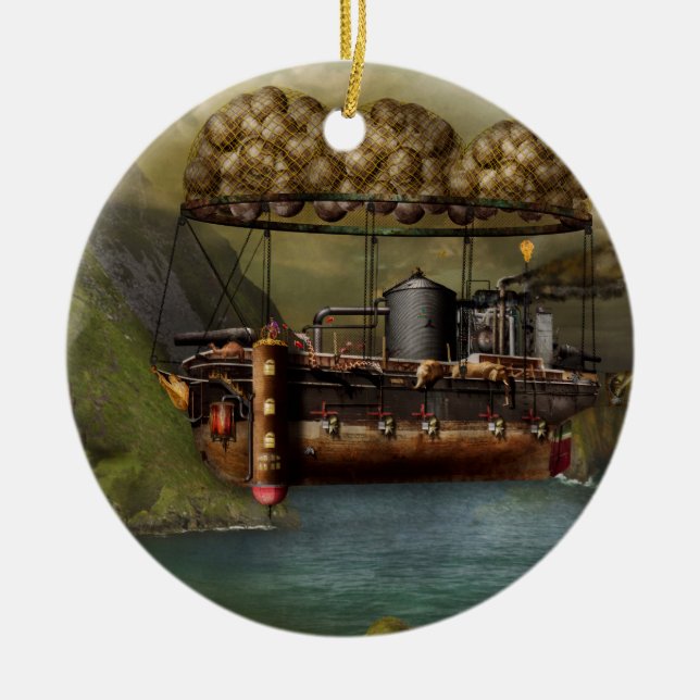 Steampunk - Airship - the original Noahs Ark Julgransprydnad Keramik (Framsidan)