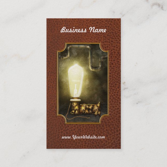 Steampunk - alfabet - L är för Light kulan Visitkort (Framsida)