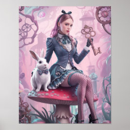 Steampunk Alice i Wonderland Poster