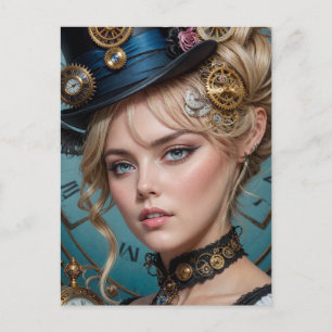 Steampunk Alice Vykort