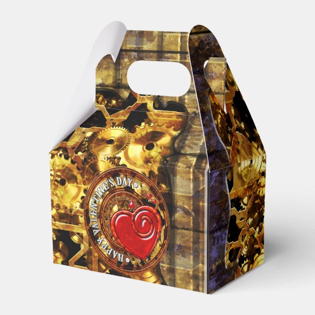 Steampunk Alla hjärtans dag 1B Tält favoritbox  Presentaskar (Framsidan Sidan)
