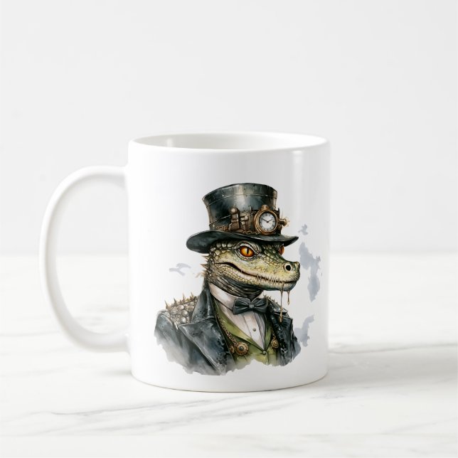 Steampunk Alligator Coffee Mugg (Vänster)