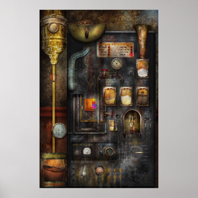 Steampunk - allt för en kopp kaffe poster (Framsidan)