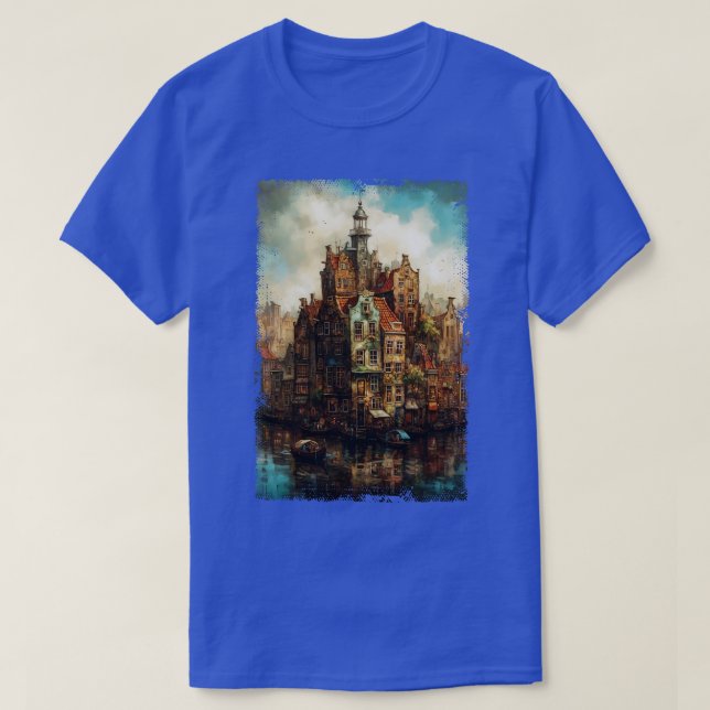 Steampunk Amsterdam Skyline 1 T Shirt (Design framsida)