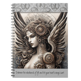 Steampunk Angel och Quote Anteckningsbok