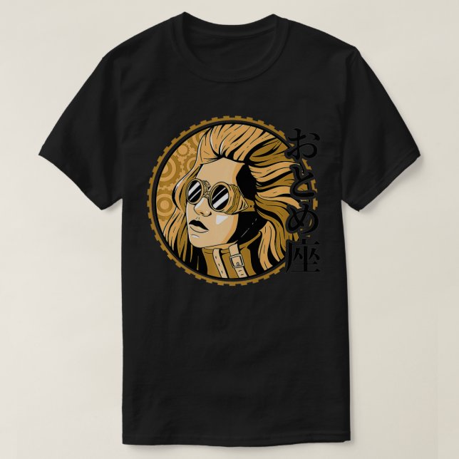 Steampunk Anime Girl Otaku Japansk estetik P T Shirt (Design framsida)