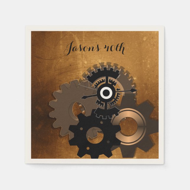 Steampunk Anpassningsbar Text Pappra blöjor Pappersservett (Framsidan)