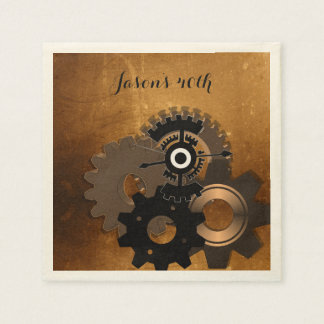 Steampunk Anpassningsbar Text Pappra blöjor Pappersservett