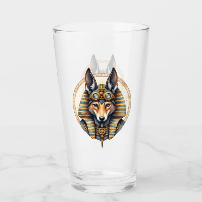 Steampunk Anubis Fox Porträtt Glaskopp (Framsida)