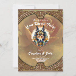 Steampunk Anubis Fox Porträtt Inbjudningar