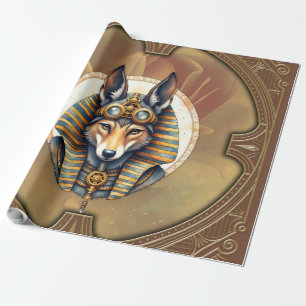 Steampunk Anubis Fox Porträtt Presentpapper