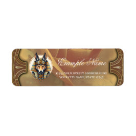 Steampunk Anubis Fox Porträtt Returadress Etikett