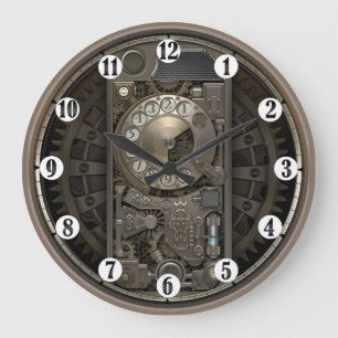 Steampunk apparat - telefon för roterande stor klocka