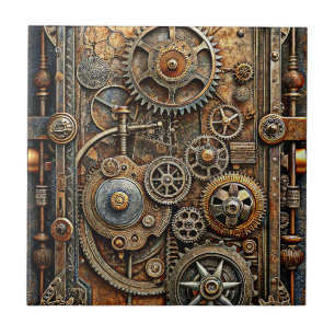 Steampunk Art Ceramic Tile Kakelplatta