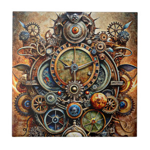 Steampunk Art Ceramic Tile Kakelplatta