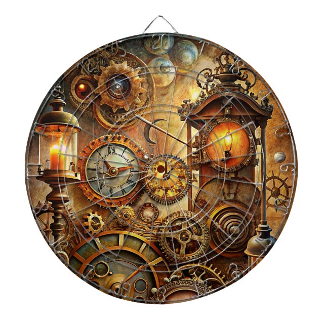 Steampunk Art Dartboard Darttavla (Framsidan)