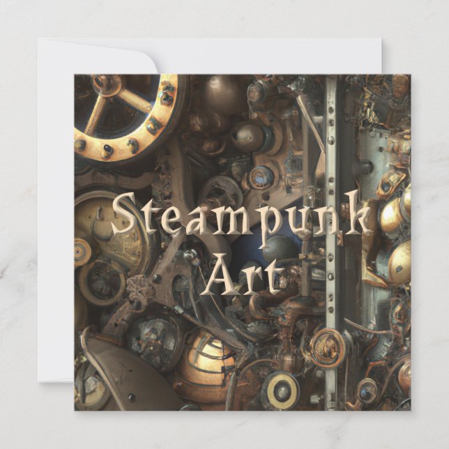 Steampunk Art-gratulationskort Anteckningskort (Framsida)