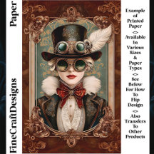 Steampunk / Art Nouveau Kvinna CM8 Scrapbookpapper