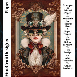 Steampunk / Art Nouveau Kvinna CM8 Scrapbookpapper