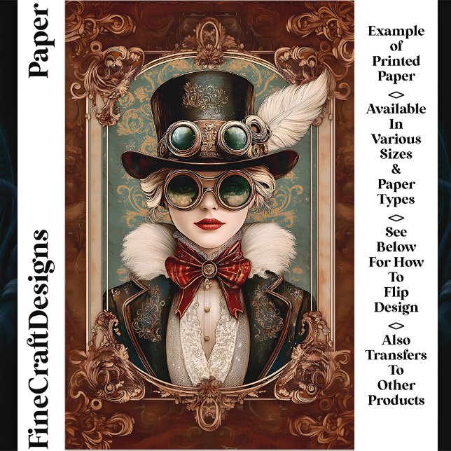 Steampunk / Art Nouveau Kvinna CM8 Scrapbookpapper (Skapare uppladdad)