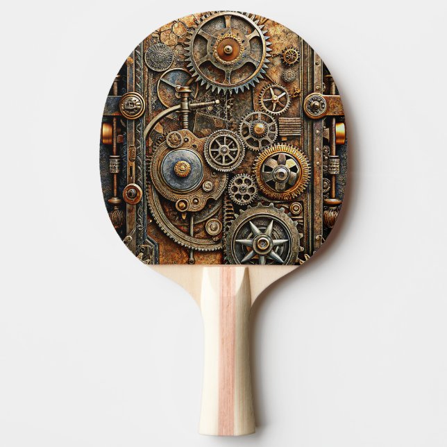 Steampunk Art Ping Pong Paddle Pingisracket (Framsidan)