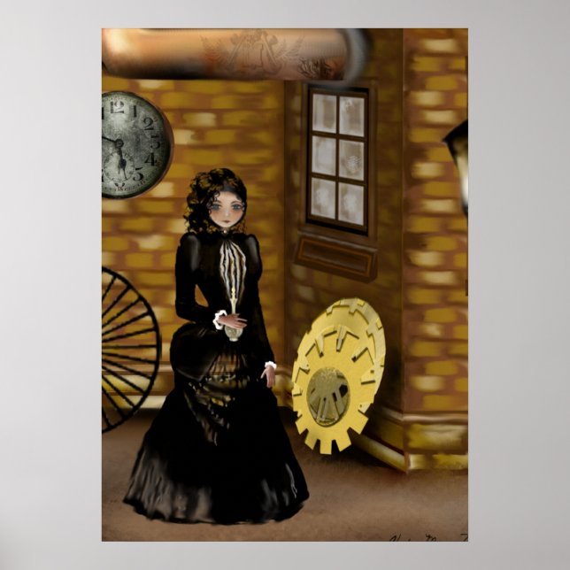 Steampunk Art Poster sökning efter Baker Street (Framsidan)