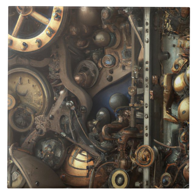 Steampunk Art Tile Kakelplatta (Framsidan)