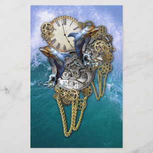 Steampunk-Art Time-Peace Sculpture Brevpapper